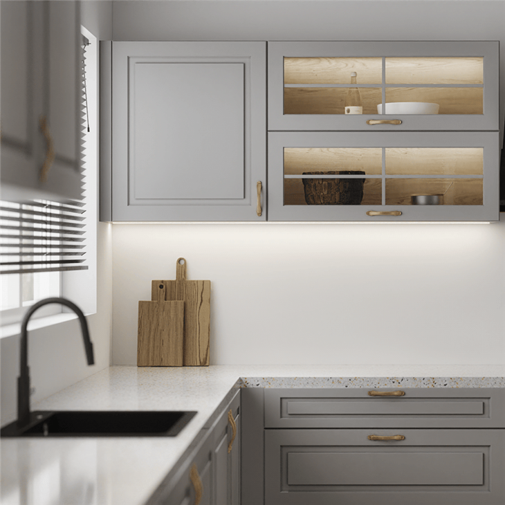 White Wood Grain Kitchen Cabinets price